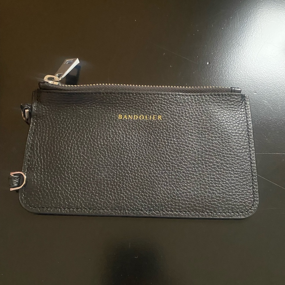 Bandolier Black Leather Zip Pouch